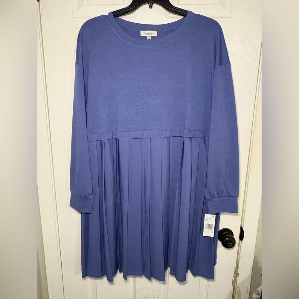 NWT - MOA MOA Long Sleeve Pleated
Skirt Fit & Flare Plus Size Dress